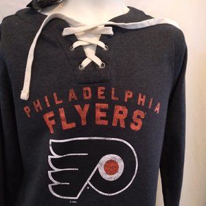 Philadelphia Flyers Womens Medium 8/10 Lace-Up Sweatshirt Officially Licensed!